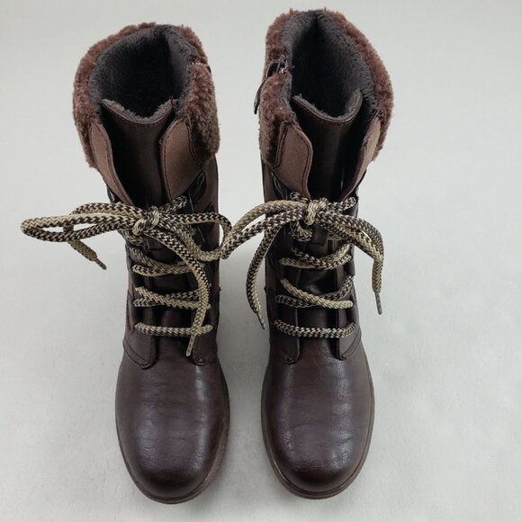 Patrizia by Spring Step Anicia Boots Womens 5.5-6 36 Brown Lined Lace/Zip Up - Picture 4 of 12